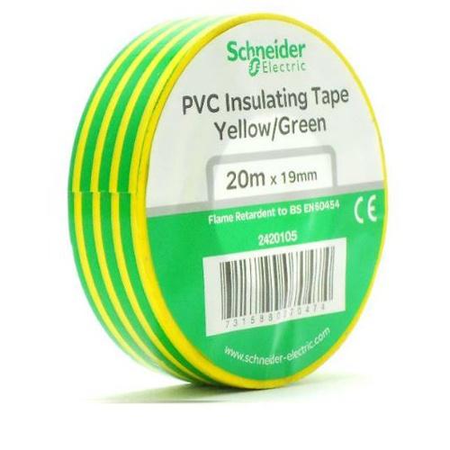 Изолента ПВХ желто-зеленая 19мм 20м Schneider Electric