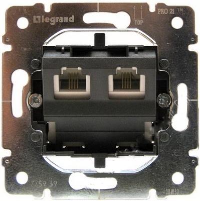 Legrand  Galea Life  Розетка механизм 2хRJ11 Pro 21 775939