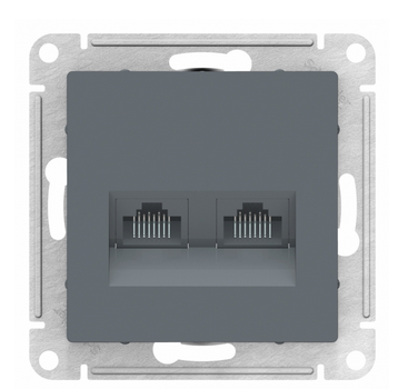 Schneider Electric AtlasDesign Грифель  Розетка 2-местная компьютерная RJ45+RJ45, кат.5E, механизм ATN000785