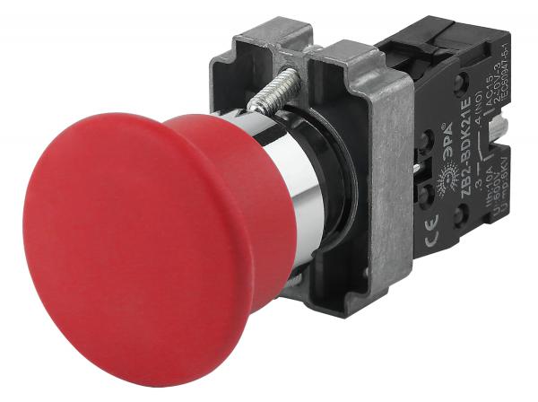 ЭРА Кнопка управления LAY5-BC41"Грибок"  красная 1з (20/200/3200)