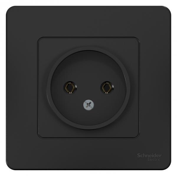 Schneider Electric  BLANCA  Антрацит  Розетка без заземляющих контактов без шторок 16А, 250В, скрытая установка  BLNRS000016
