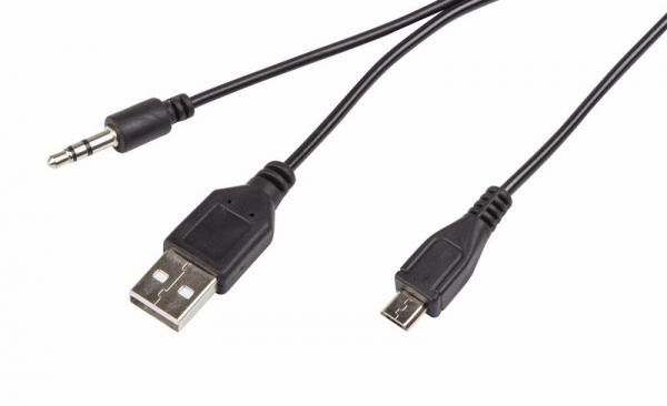 USB-AUX кабель на microUSB для портативных  колонок 0,5м  REXANT 18-4290