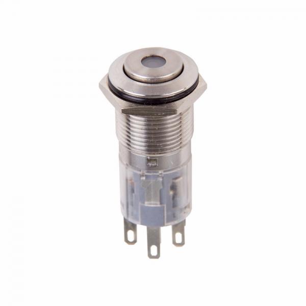 Кнопка  антивандальная Ø16 12В Фикс (5с) ON-OFF/OFF-ON красная (A-16-C4) REXANT 36-3250