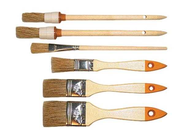 Набор кистей SPARTA 6 шт.(плоские 3/4", 1", 1/5", круглые №1,№2, №4.)  841145