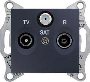 Schneider Electric Sedna Графит Розетка механизм TV/R/SAT проходной 4dB IP20 скрытая установка SDN3501470