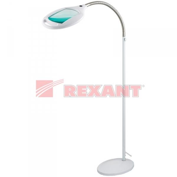 Лупа напольная 3Х с подсветкой 42 LED 7W, белая  REXANT 31-0512