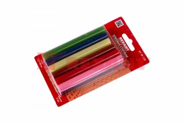 Клеевые стержни 11/100мм  цветной  (12шт/уп)  блистер  REXANT 09-1230