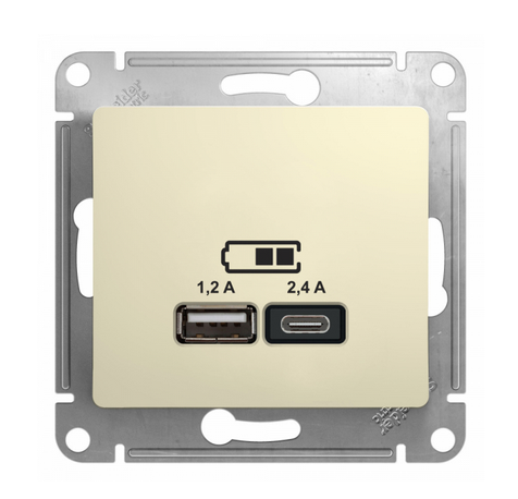 Schneider Electric  Glossa  Бежевый  Розетка USB  A+С, 5В/2,4А, 2х5В/1,2 А, механизм GSL000239