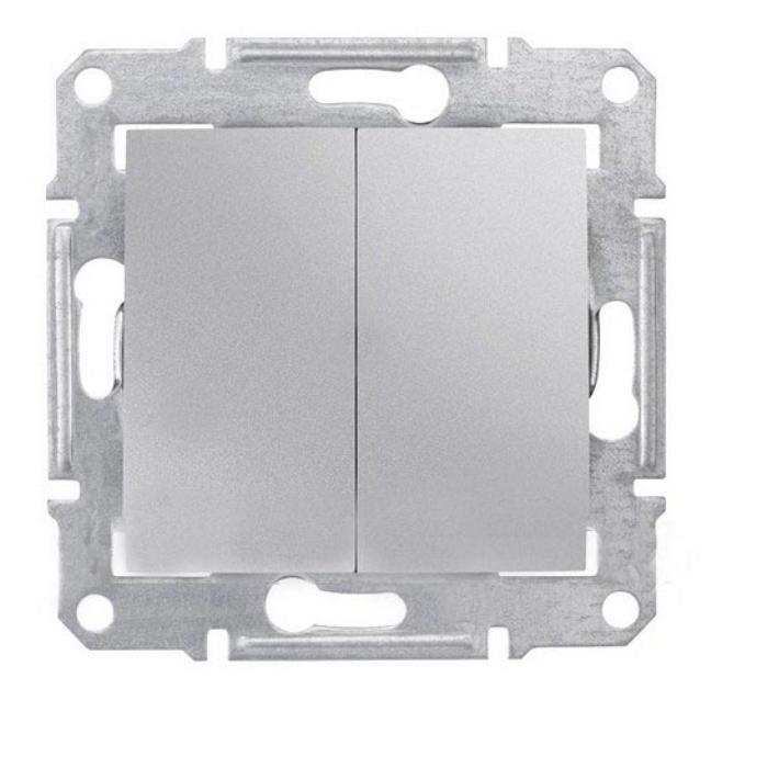 Schneider Electric Sedna Алюминий Выключатель механизм 2-клавишный 10А IP20 скрытая установка SDN0300160