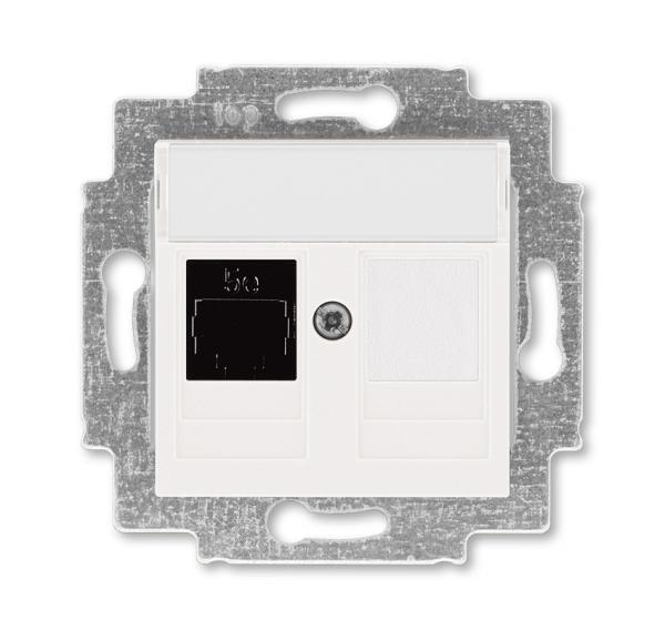 ABB  Levit  Жемчуг Розетка компьютерная RJ45 категория 5e+заглушка, 2CHH295117A6068