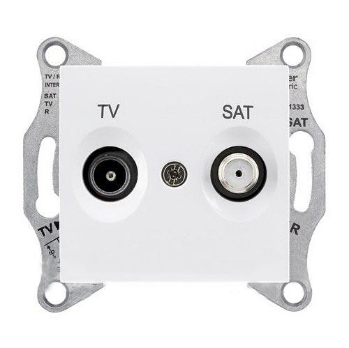 Schneider Electric Sedna  Белый Розетка механизм TV/SAT проходной 8dB IP20 скрытая установка SDN3401221