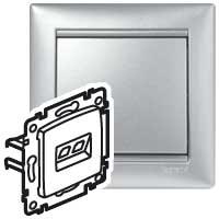 Legrand Valena Алюминий Розетка компьютерная (RJ45) 2-местная 5 категория крепление винтах с лапками