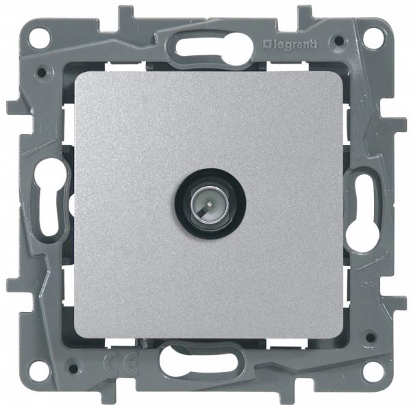 Legrand  Etika  Алюминий Розетка механизм TV оконечная 15дБ, 5-862МГц, 672465