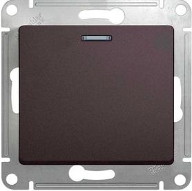 Schneider Electric Glossa Графит Переключатель 1-клавишный с подсветкой,схема 6а, 10AX, механизм IP20 скрытая установка GSL001363