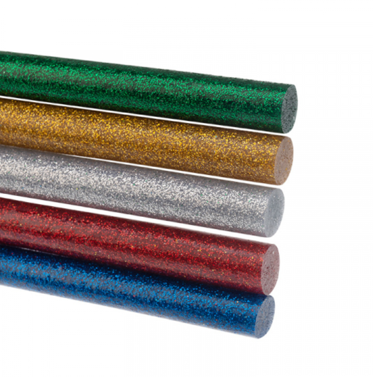 Клеевые стержни REXANT, Ø11 мм, 270 мм, цветные с блестками, 10 шт., хедер