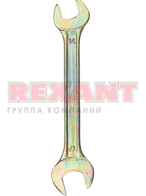 Ключ рожковый REXANT 14х17 мм, желтый цинк 12-5829-2