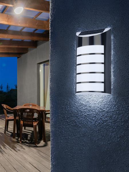 Светильник фасадный ЭРА ERAFS024-40 Сталь, на солнечной батарее, 5LED, 17Лм