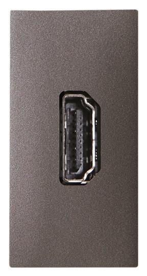 ABB  Zenit  Антрацит Разъём механизм HDMI, тип А, с безвинтовым подкл-ем проводов (20п), 1-модуль  /2CLA2 2CLA215560N1801