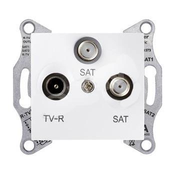Schneider Electric Sedna  Белый Розетка механизм  RTV/SAT/SAT оконечная 1dB IP20 скрытая установка SDN3502121
