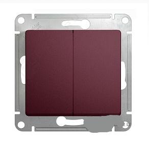 Schneider Electric Glossa Баклажановый Выключатель 2-клавишный схема 5, 10AX, механизм IP20 скрытая установка GSL001151
