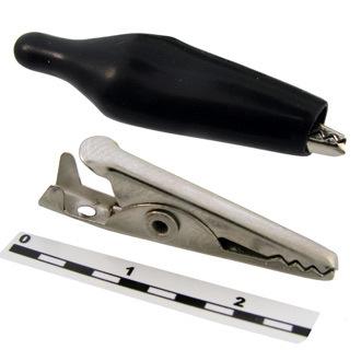 Зажим крокодил TDM ЗКИ 3А 40мм в изоляции черный (10шт)