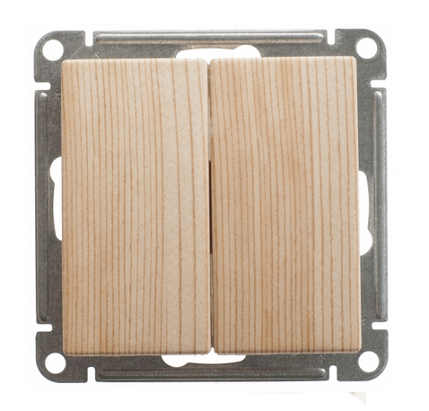 Schneider Electric  Wessen59  Сосна  Выключатель 2-клавишный 10АХ, механизм,  VS510-252-7-86 W59