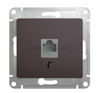 Schneider Electric Glossa Графит Розетка телефонная RJ11 механизм IP20 скрытая установка GSL001381T