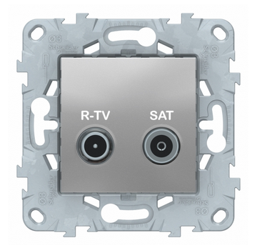 Schneider Electric Unica NEW Алюминий Розетка R-TV/ SAT, оконечная NU545530