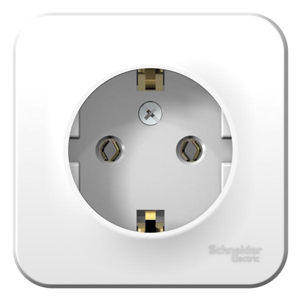 Schneider Electric  BLANCA  Белый  Розетка с заземляющими контактами без шторок изолирующая пластина, 16А, 250В, IP20  открытая установка BLNRA010111