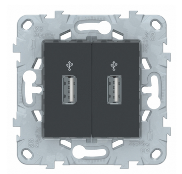 Schneider Electric Unica NEW Антрацит USB-коннектор, 2-местный NU542754