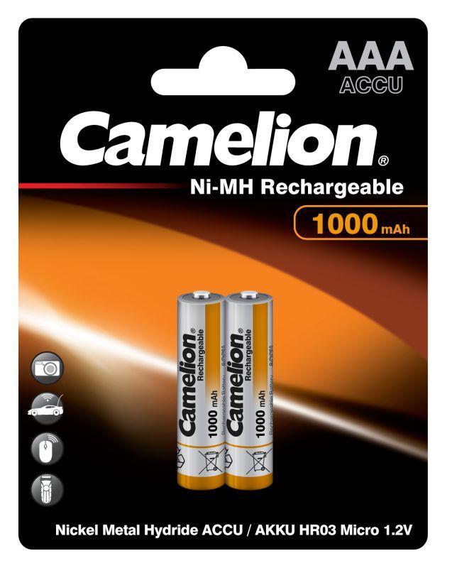 Аккумулятор AAA/R03 NI-MN 1000мА.ч BP-2 металлик (блист.2шт) Camelion 6182