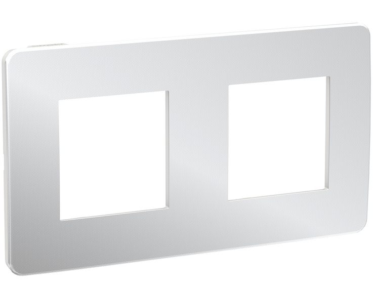 Schneider Electric Unica NEW Studio Metal Хром/Белый Рамка 2-местная NU280455
