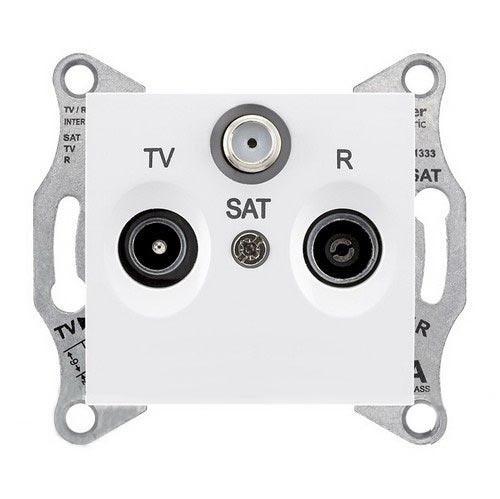 Schneider Electric Sedna  Белый Розетка механизм TV/R/SAT проходной 4dB IP20 скрытая установка SDN3501421