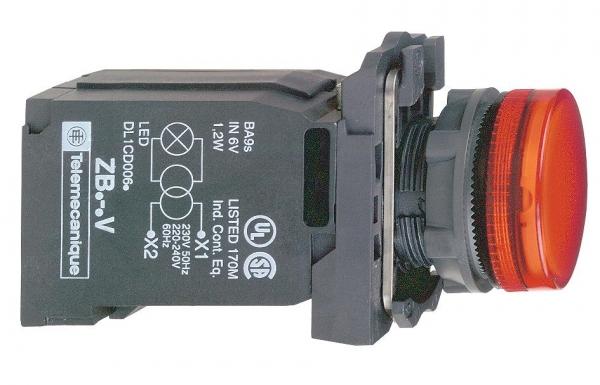 XB5AV44 СИГН. ЛАМПА 22ММ 230В КРАСНАЯ XB5AV44