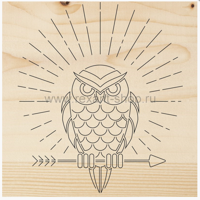 Доска для выжигания REXANT, «Сова», 150х150 мм, 1 шт., пакет 12-0902