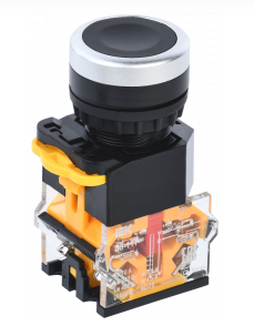 Кнопка D8-11T d=22мм 1з+1р с фиксацией черная IEK