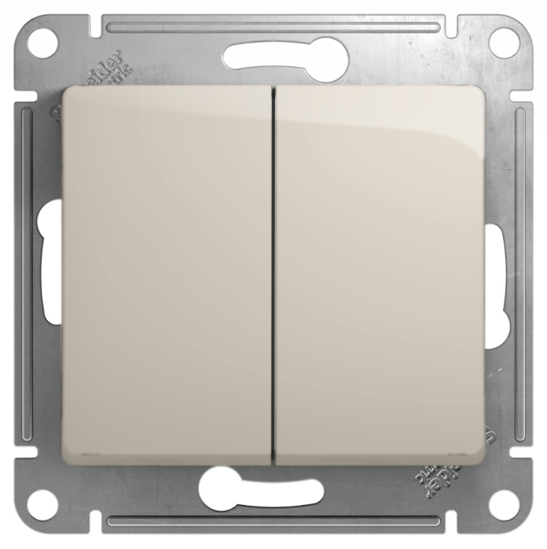 Schneider Electric Glossa Молочный Переключатель 2-клавишный схема6, 10AX, механизм IP20 скрытая установка GSL000965