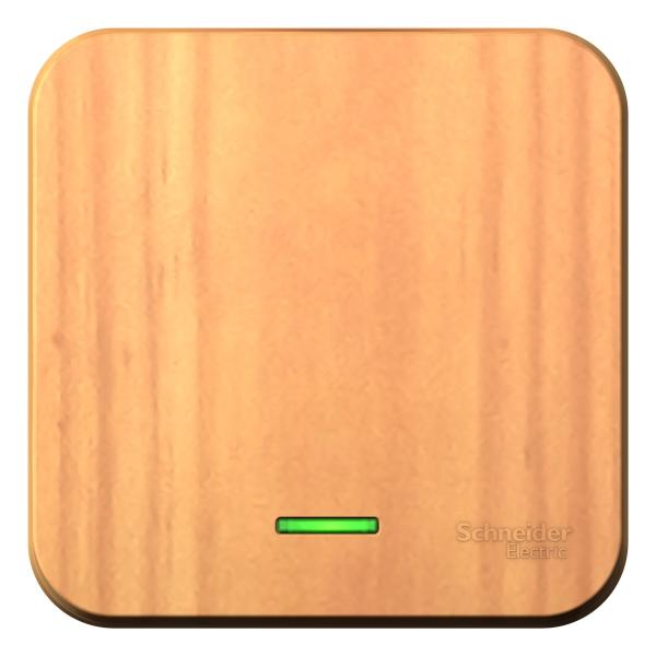 Schneider Electric  BLANCA  Ясень  Выключатель 1-клавишный (cхема.1) с подсветкой, 10А, 250B, открытая установка BLNVA101105