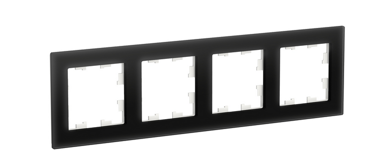 Schneider Electric AtlasDesign NATURE  Стекло Черный  Рамка 4-местная ATN321004