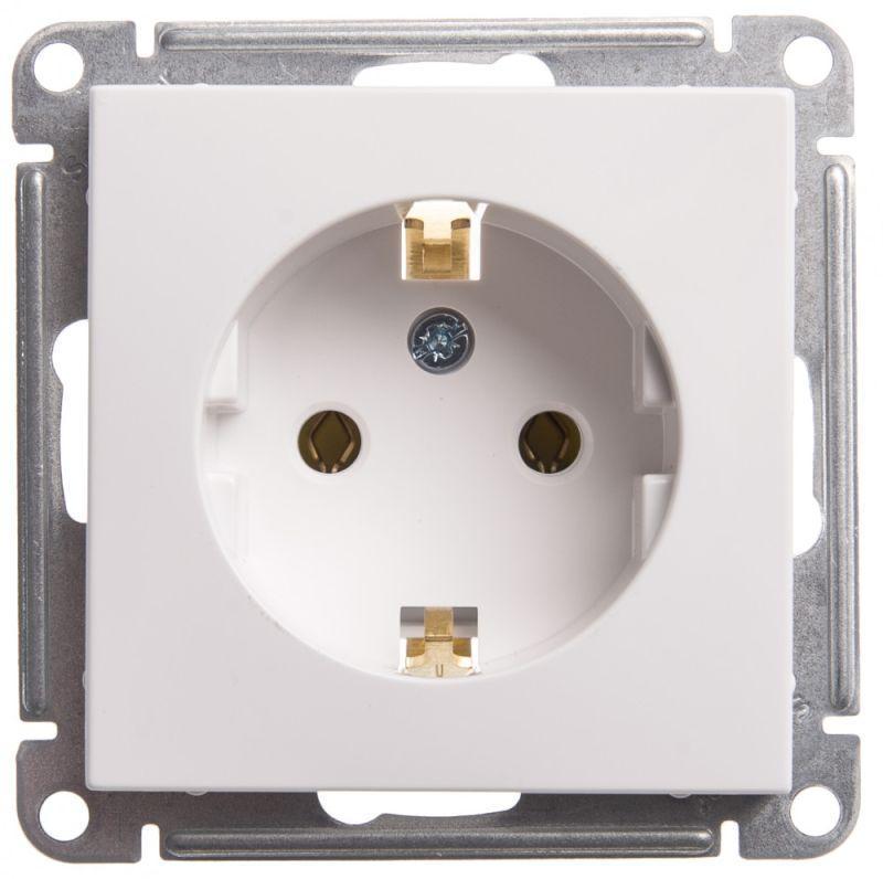 Розетка 1-м СП W59 16А IP20 с заземл. без защ. шторок механизм бел. SchE RS16-154-1-86