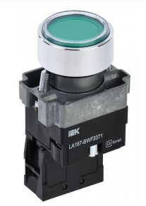 Кнопка LA167-BWF3371 d=22мм RC 1з с подсвет зеленая IEK