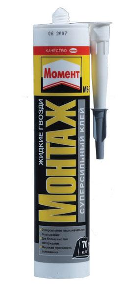 Клей монтажный "Момент Монтаж Суперсильный", (жидкие гвозди) , 400 г
