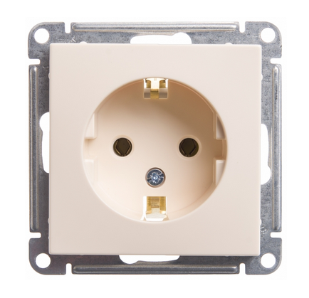 Schneider Electric  Wessen59  Слоновая Кость Розетка с заземляющими контактами без шторок, 16А, механизм,  RS16-154-2-86