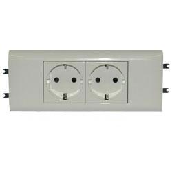 Розетка DLP65 немецкий стандарт 2X2К+З без зажимов Legrand  Mosaic  77432