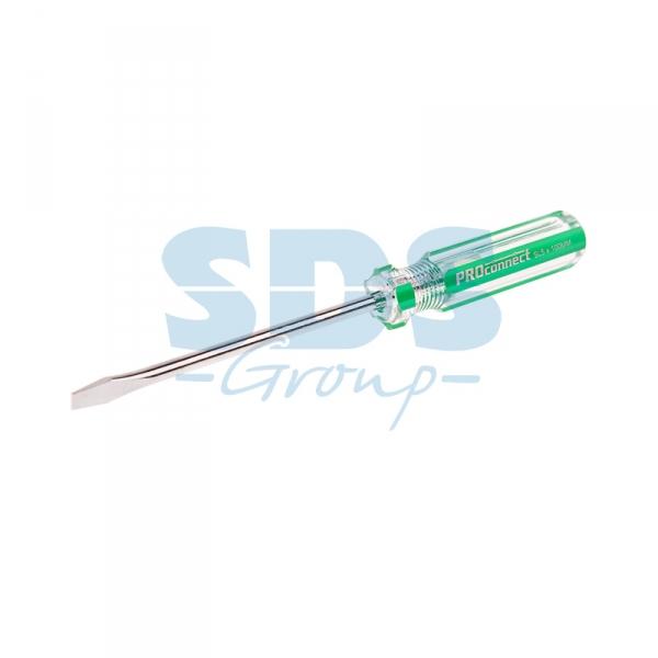Отвертка шлицевая SL5 Х 100 мм, прозрачная рукоятка ProConnect 12-4732