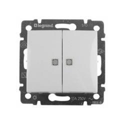 Legrand Valena  Белый Переключатель механизм 2-клавишный с подсветкой 10А, 250В /774212