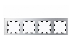 Schneider Electric AtlasDesign NATURE  Металл Серебро  Рамка 4-местная ATN312104