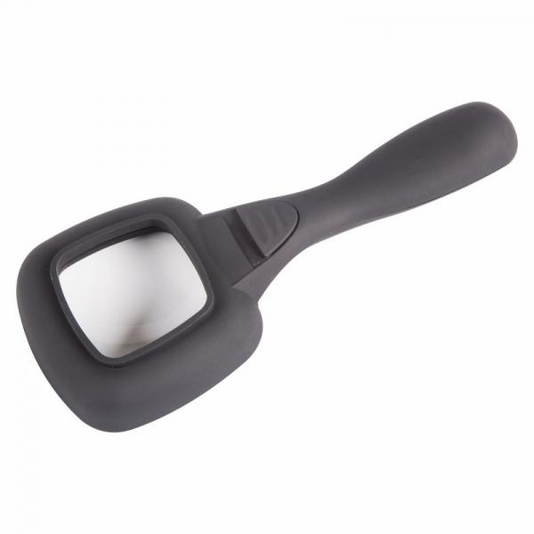 Лупа ручная квадратная 4х с подсведкой LED 6шт 12-0406