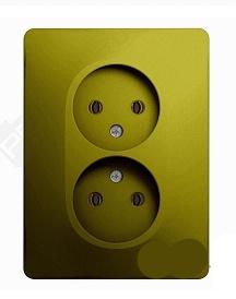 Schneider Electric Glossa Фисташковый Розетка 2-местная без заземляющих контактов 16А, 250В, в сборе IP20 скрытая установка GSL001020