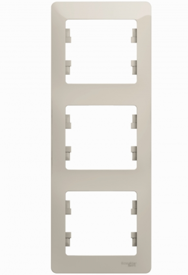 Schneider Electric Glossa Молочный Рамка 3-местная вертикальная IP20 скрытая установка GSL000907